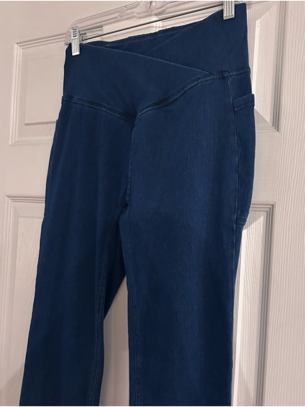 Halara Flex Crossover Pocket Washed Denim Work Leggings Small 7/8 NEW - Picture 7 of 14